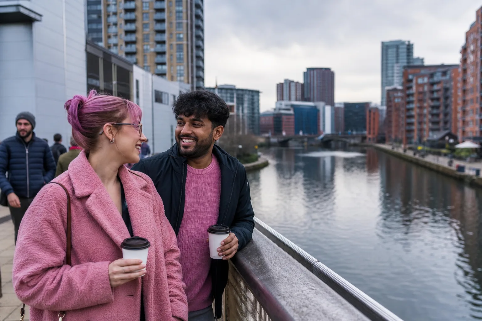 A Leeds single updating their dating profile over coffee